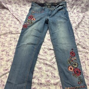 Vintage America Floral Embroidered Jeans